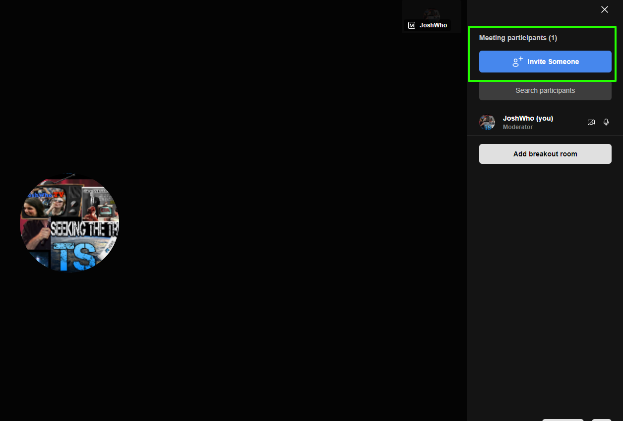 Invite option in Participants menu