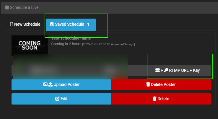 RTMP URL and Key option in Live Meetings